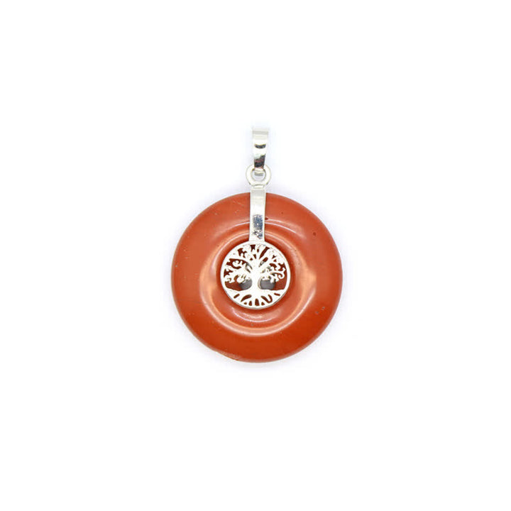 Collana con fibbia della pace in cristallo naturale Olivenorma e albero della vita