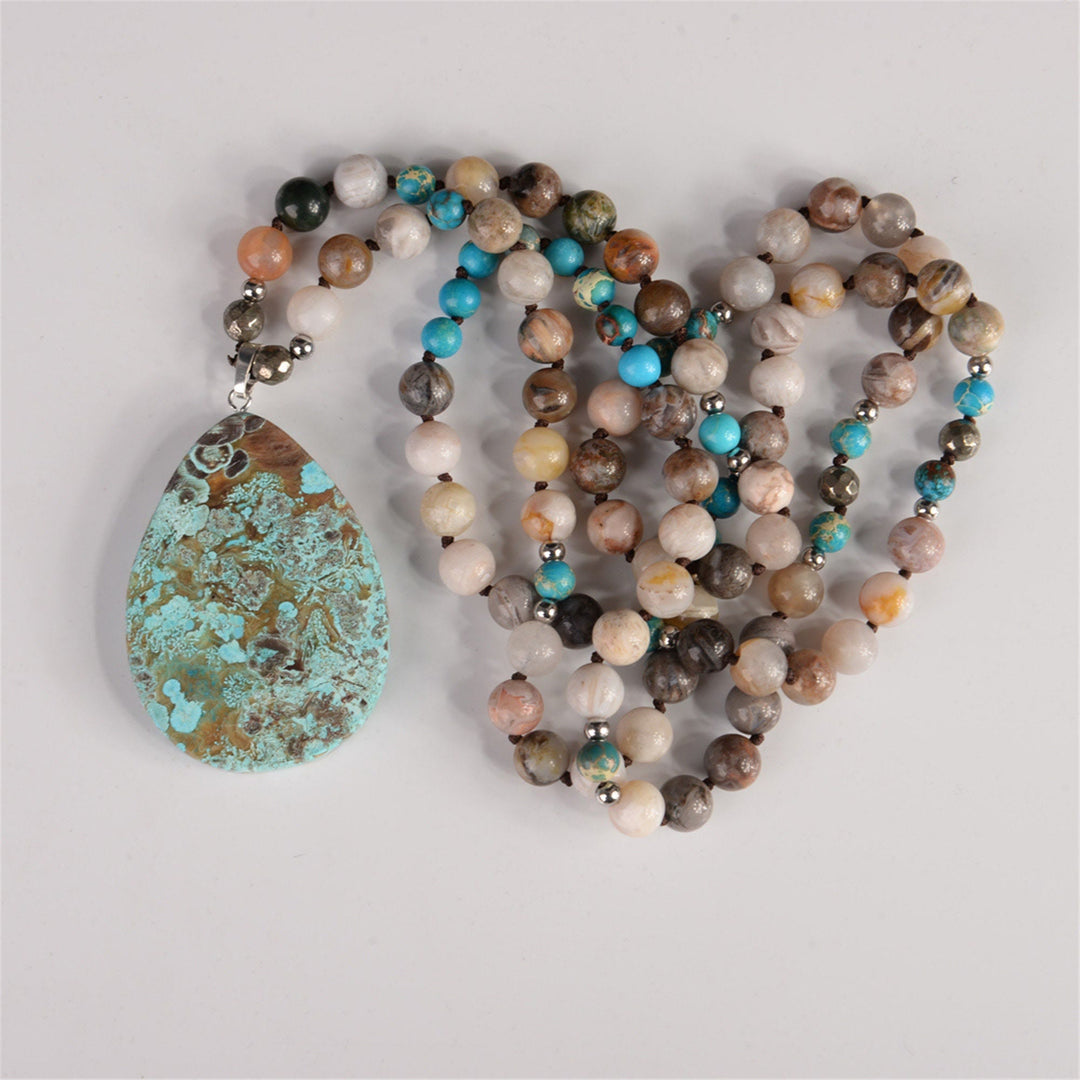 Collana di perline di turchese africano naturale fatto a mano Olivenorma
