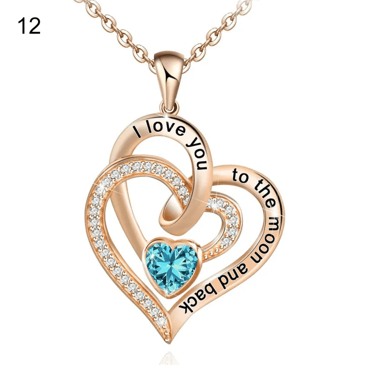 Collana con carta regalo Olivenorma Hearts and Hearts Birthstone - Oro rosa - Dicembre - Con carta portafortuna - image 41
