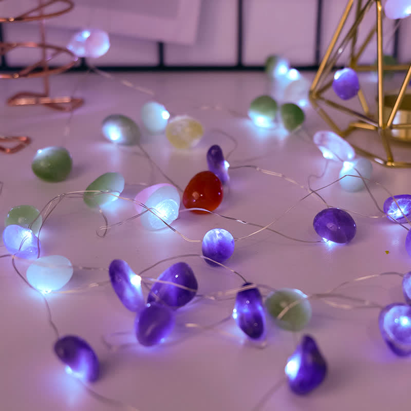 Olivenorma Lampada in pietre lucide di cristallo naturale per l'atmosfera natalizia