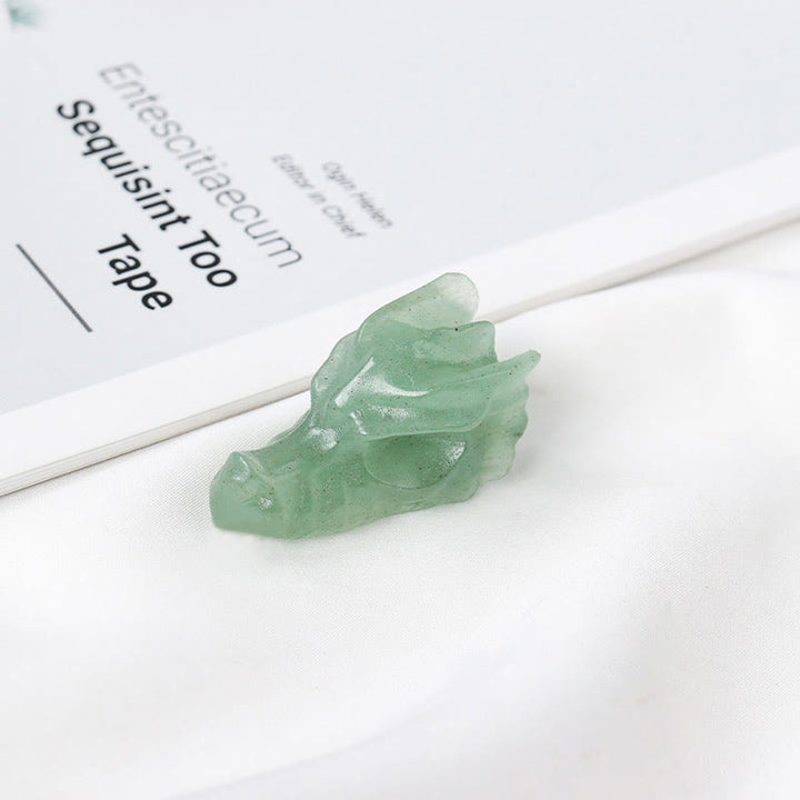 Olivenorma 1.5 pollici statua teschio drago di cristallo decorazione pietra preziosa