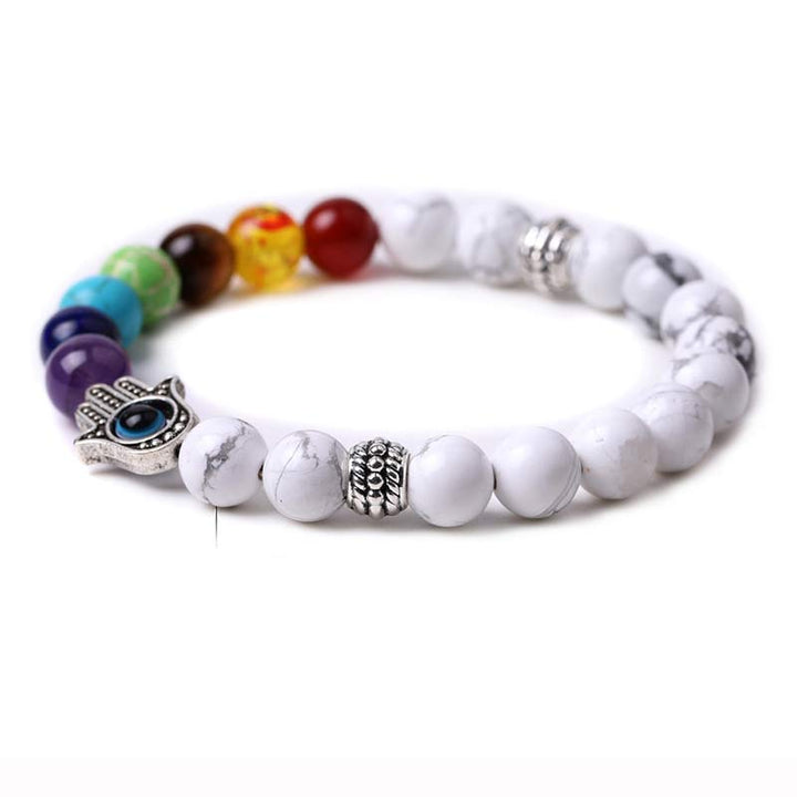 Bracciale Olivenorma Chakra naturale Hamsa e malocchio Reki