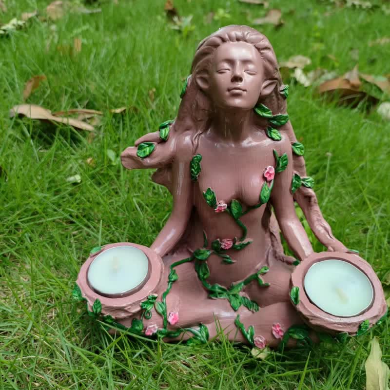 Decorazione Tealight Olivenorma Equilibrio della Natura Spirito dell'Albero Femminile
