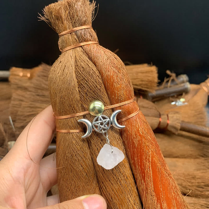 Ornamento a forma di stella di scopa di paglia di cristallo Olivenorma