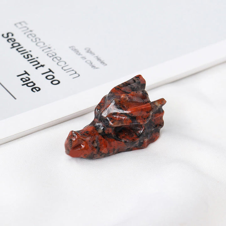 Olivenorma 1.5 pollici statua teschio drago di cristallo decorazione pietra preziosa