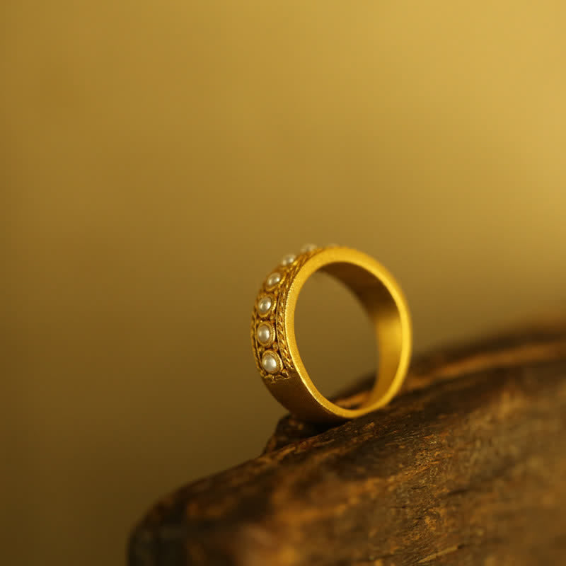 Olivenorma Pearl Silver Anello aperto regolabile delicato