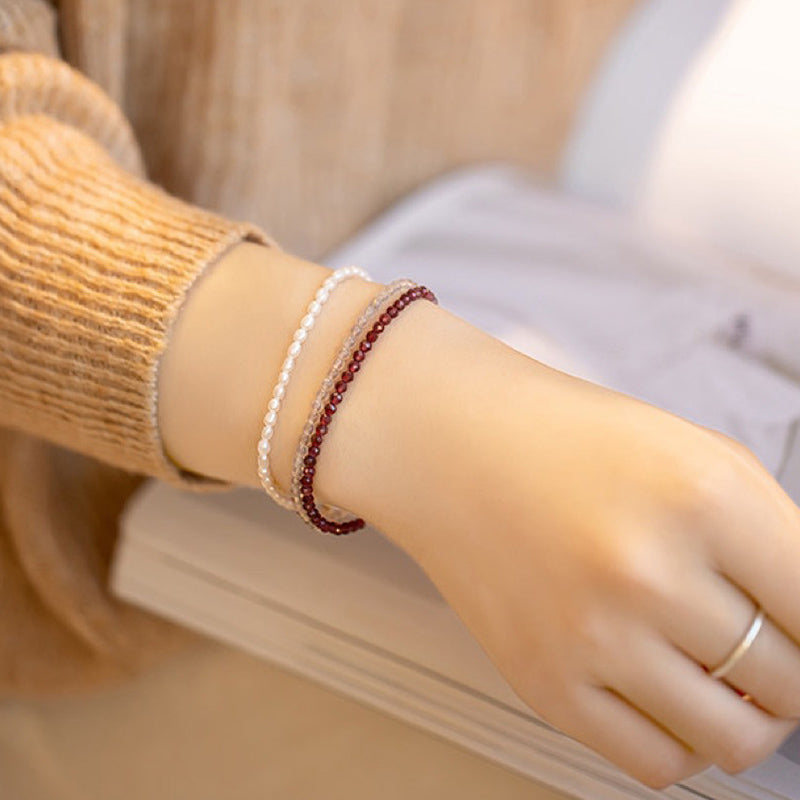 Amore eterno - Bracciale con pietra preziosa granata 