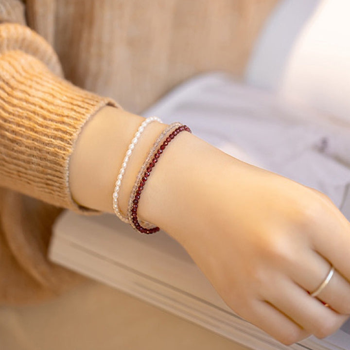 Amore eterno - Bracciale con pietra preziosa granata 