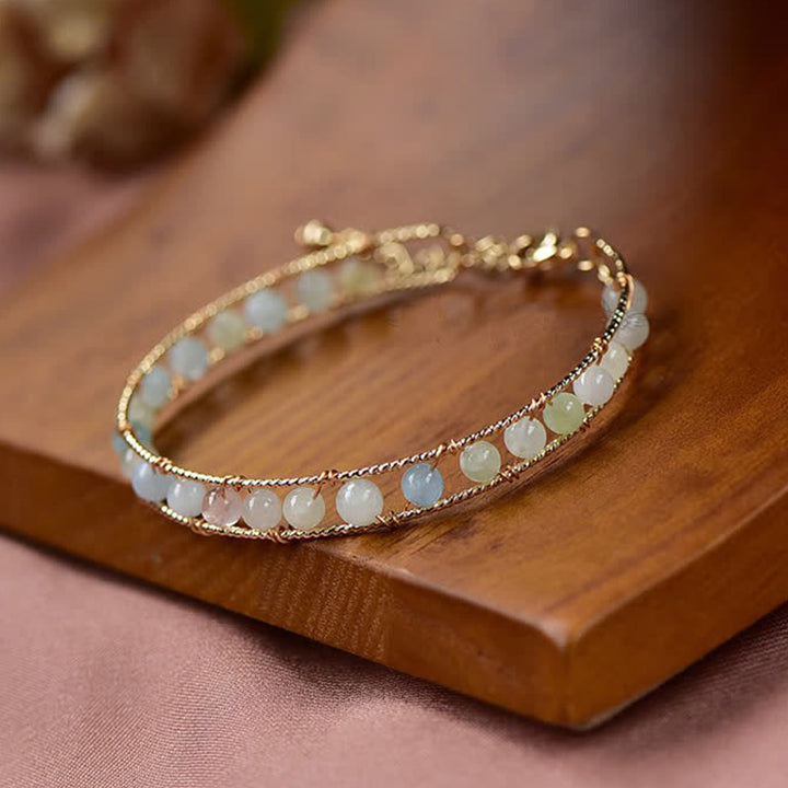 Bracciale con pietra preziosa morganite naturale 