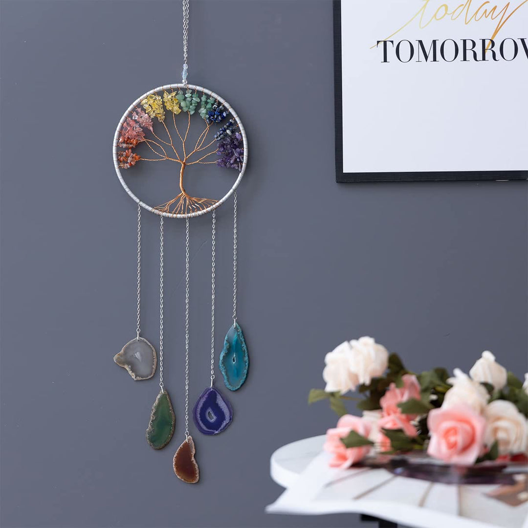 Olivenorma Chakra Agata Albero della Vita Ornamento Decorazione da Parete