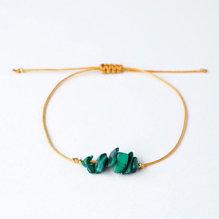 Bracciale intrecciato con pietre preziose irregolari "Nature's Healing Wishes" Olivenorma