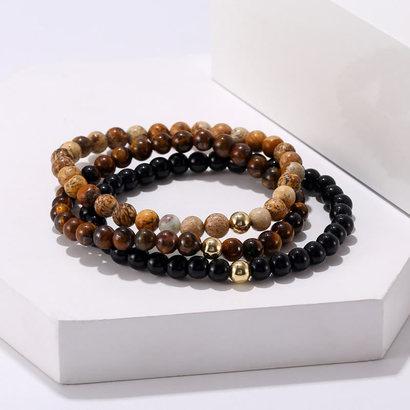 Olivenorma 6mm Onice e Occhio di Tigre Pietra Accessori Bracciale Perline