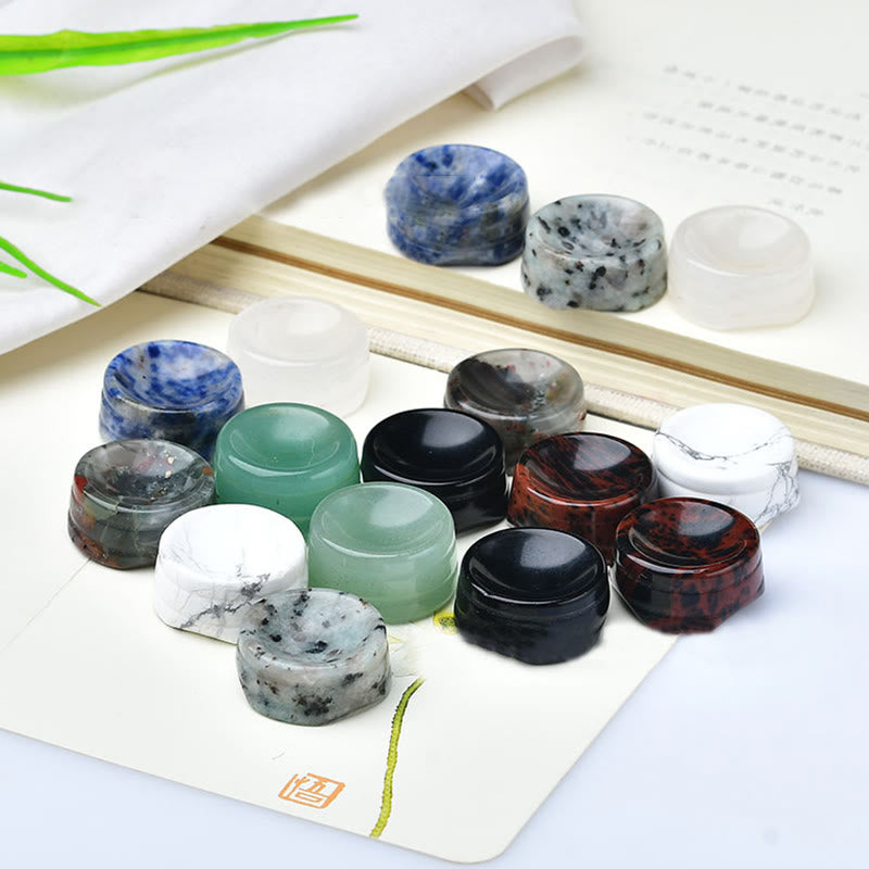 Olivenorma Base in cristallo minerale naturale con sfera rotonda Decorazione in pietra preziosa 