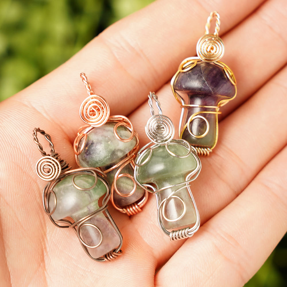 Collana con fungo in pietra curativa naturale Olivenorma