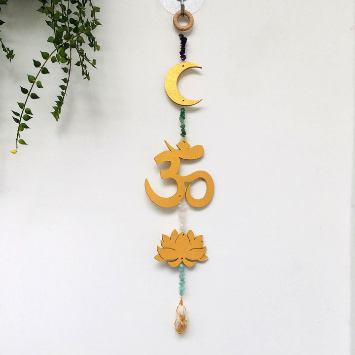 Decorazione da parete Olivenorma Rainbow Gemstone Lotus OM Moon