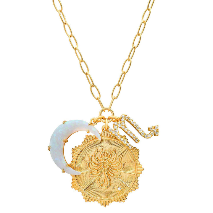Collana con rune dello zodiaco e opale lunare Olivenorma
