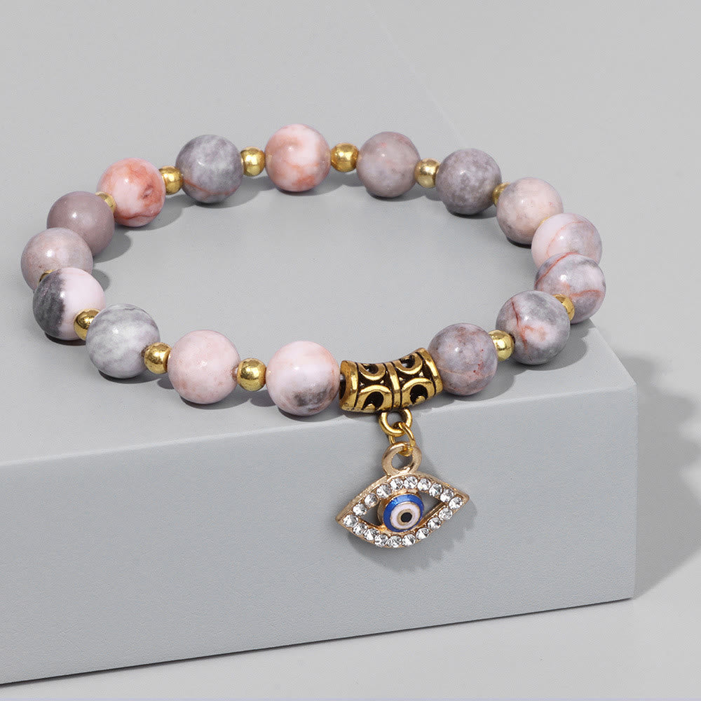 Bracciale con ciondolo malocchio in pietra naturale Olivenorma