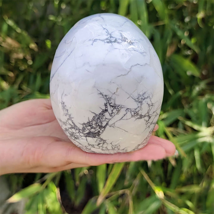 Olivenorma 10cm Decorazione in pietra preziosa turchese bianco naturale Teschio di cristallo - image 3