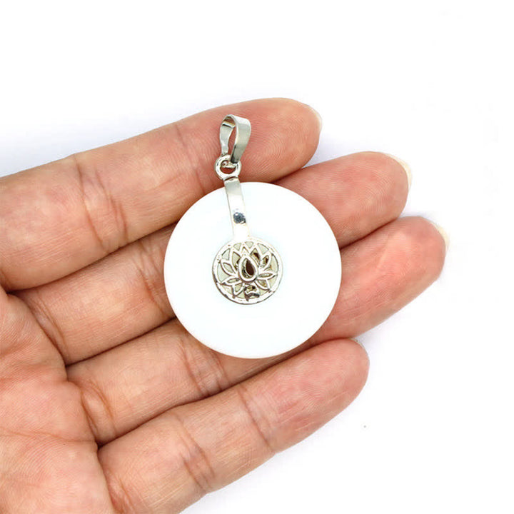 Collana con fibbia della pace in cristallo naturale Olivenorma e albero della vita