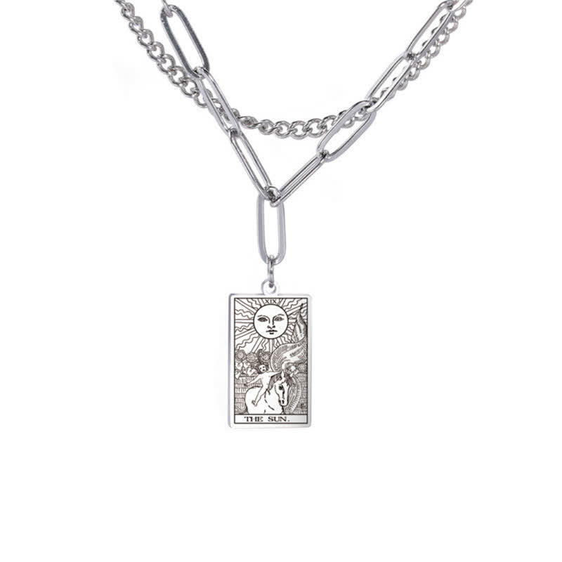 Collana a doppia catena con carta dei tarocchi Olivenorma
