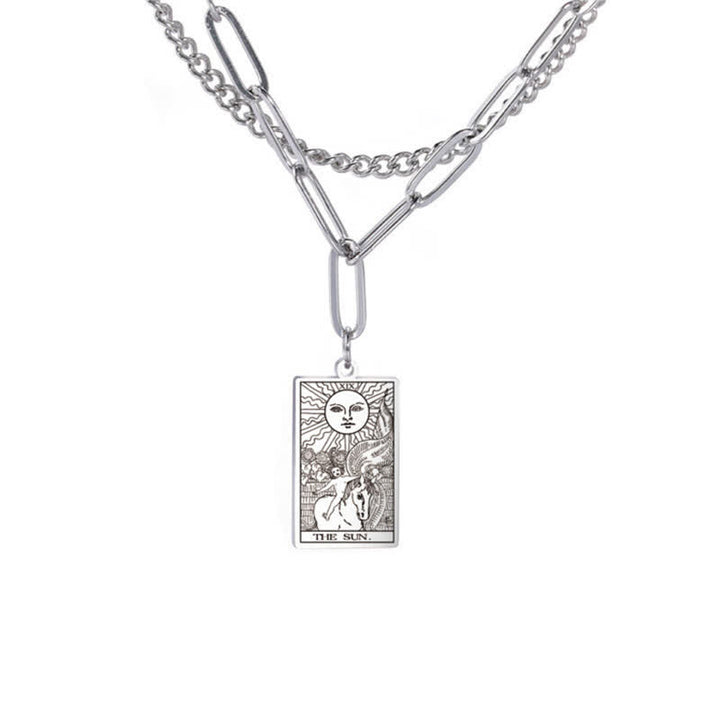 Collana a doppia catena con carta dei tarocchi Olivenorma