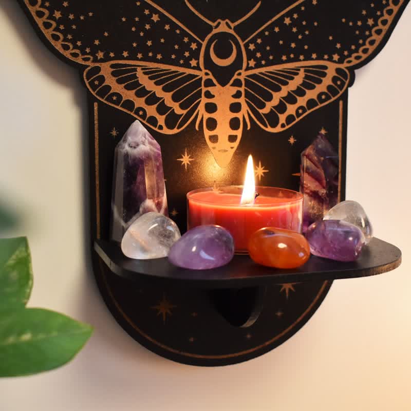 Olivenorma Magical Moth Moon Altar Ripiano di cristallo