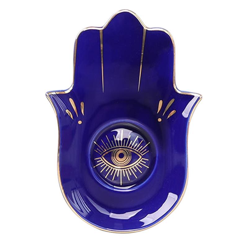 Olivenorma Hamsa piccolo vassoio portagioie con occhio malvagio