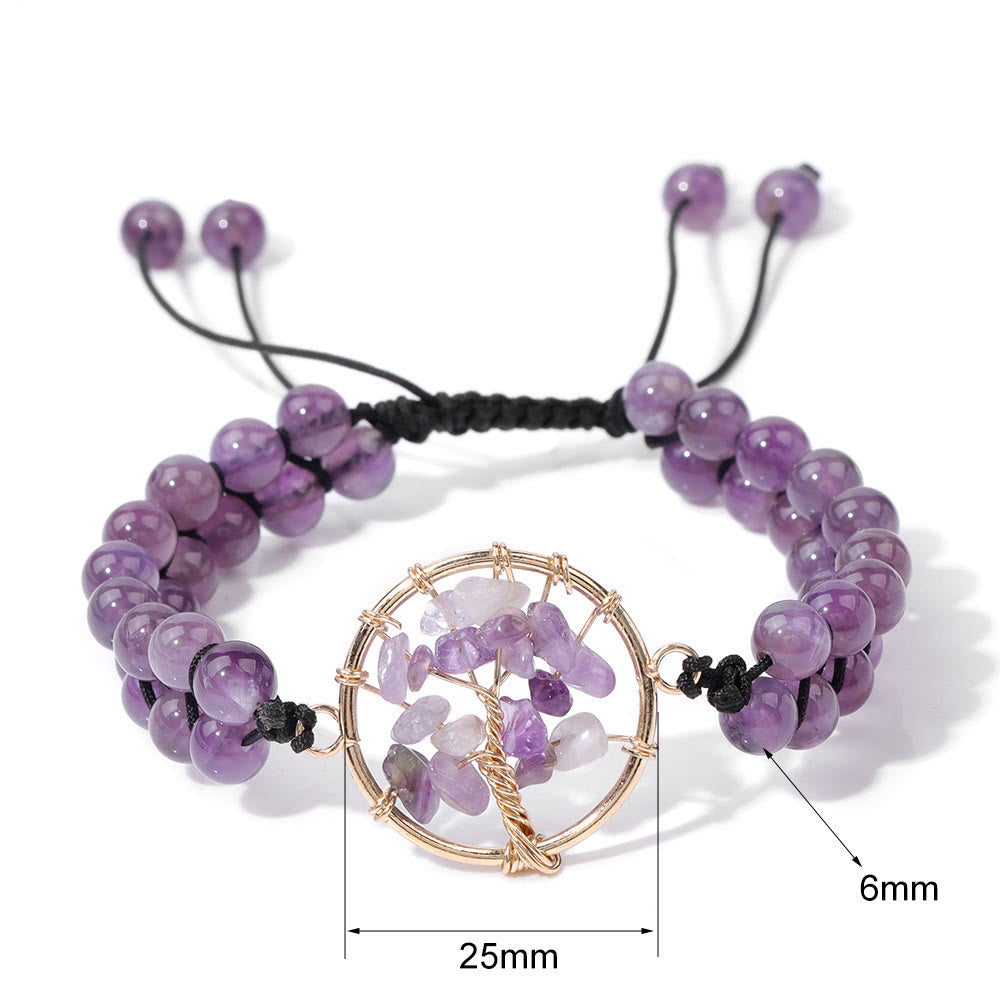 Olivenorma Albero Bracciale della vita intrecciato doppio da 6 mm