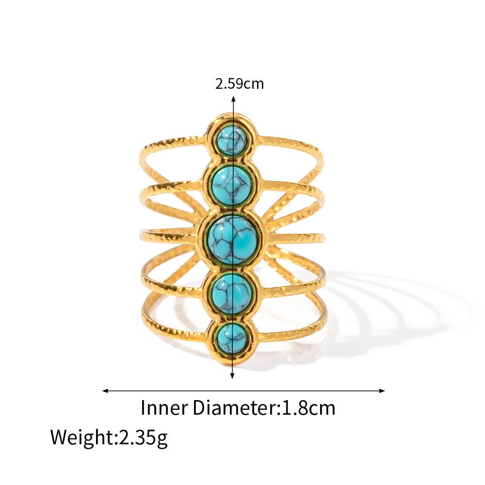 Olivenorma Gioielli in acciaio inossidabile color oro 18K Anello collana 