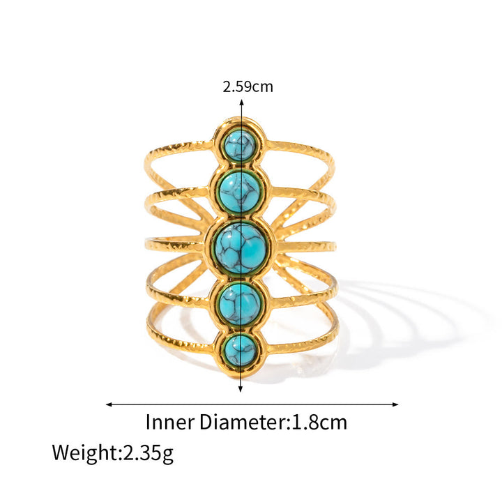 Olivenorma Gioielli in acciaio inossidabile color oro 18K Anello collana 