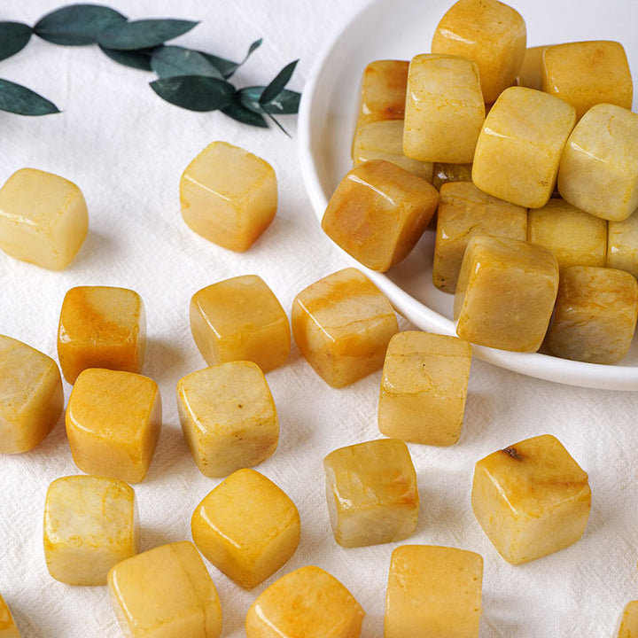 Olivenorma Agata gialla Cubo di cristallo Pietra naturale 