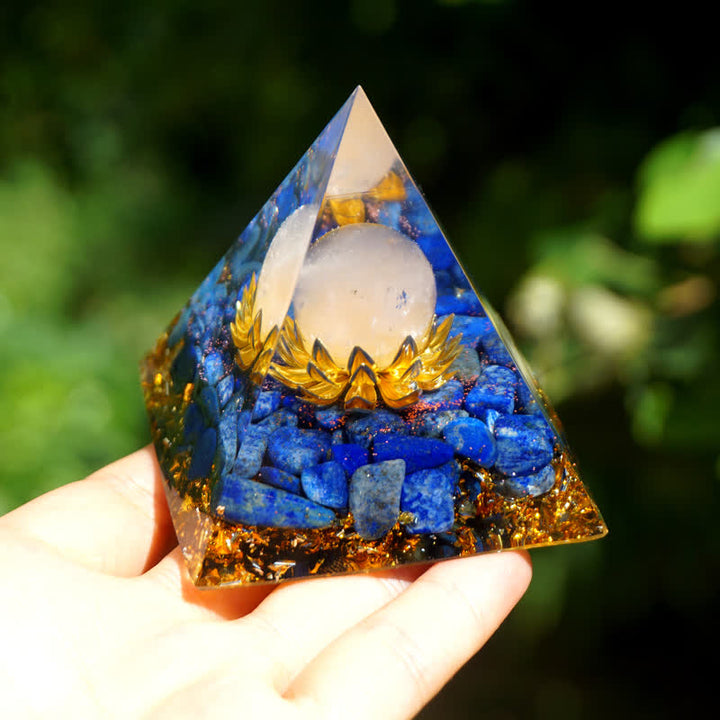 Olivenorma Sfera di quarzo rosa Lapislazzuli Loto Piramide di orgone