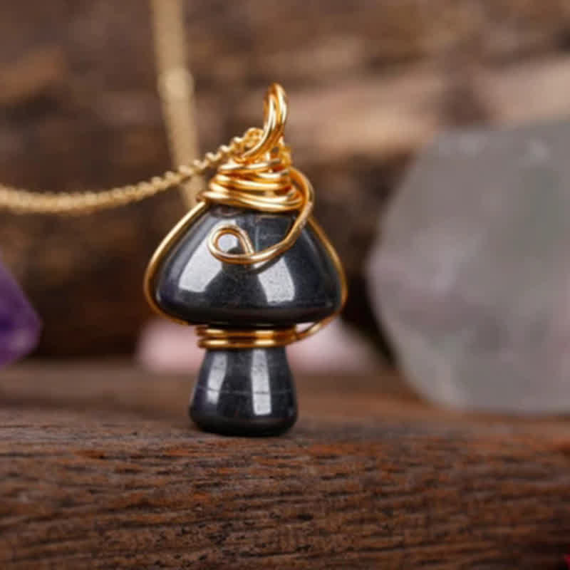 Collana con fungo portafortuna in cristallo naturale Olivenorma 