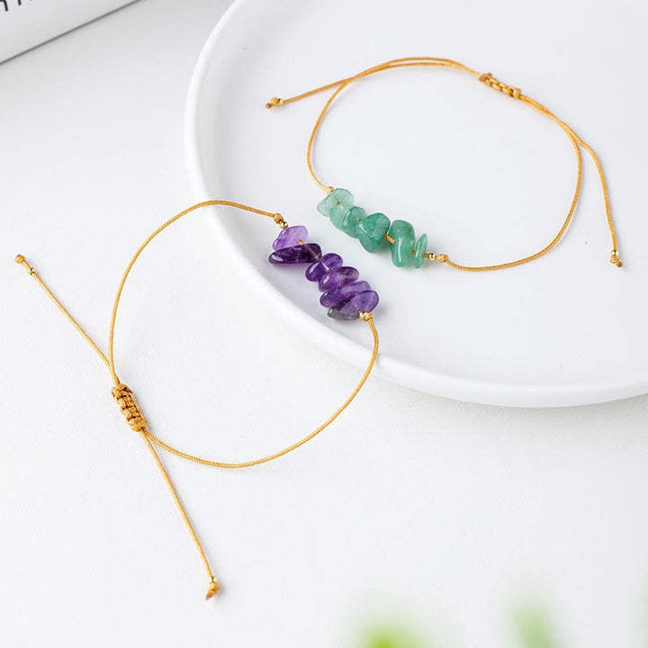 Bracciale intrecciato con pietre preziose irregolari "Nature's Healing Wishes" Olivenorma