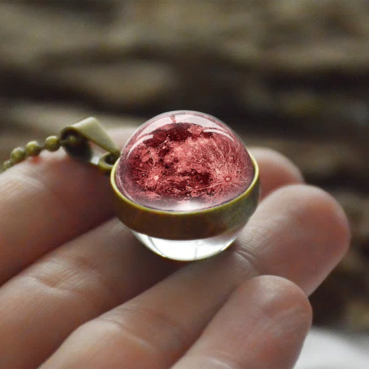 Collana con sfera in vetro di luna e colori Olivenorma