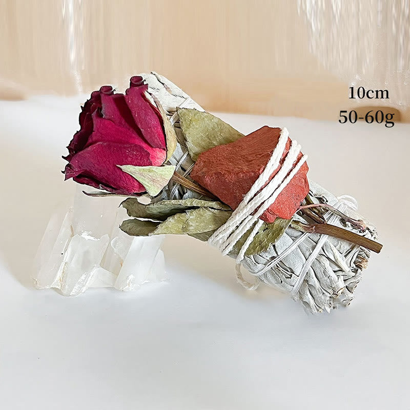 Olivenorma Cristallo Naturale Pianta Rosa Fiori secchi Salvia bianca