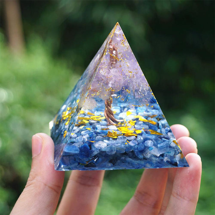 Olivenorma Ametista Cianite Albero della Vita Piramide Orgonica 
