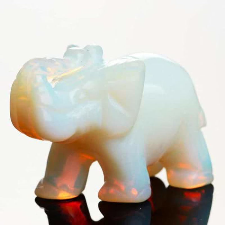 Olivenorma Reiki Elefante Figurina Decorazione Pietre Preziose