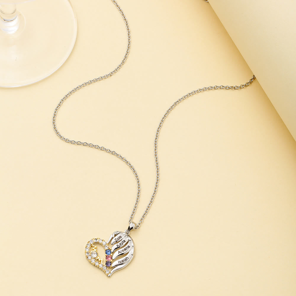 Olivenorma Collana con cuore e mezzo diamante per la mamma