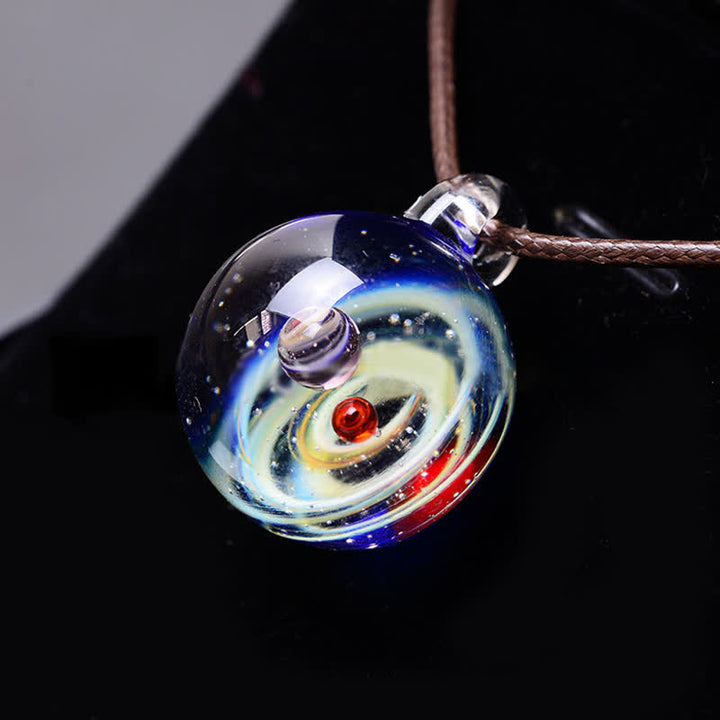 Collana in vetro con cielo stellato cosmico Olivenorma
