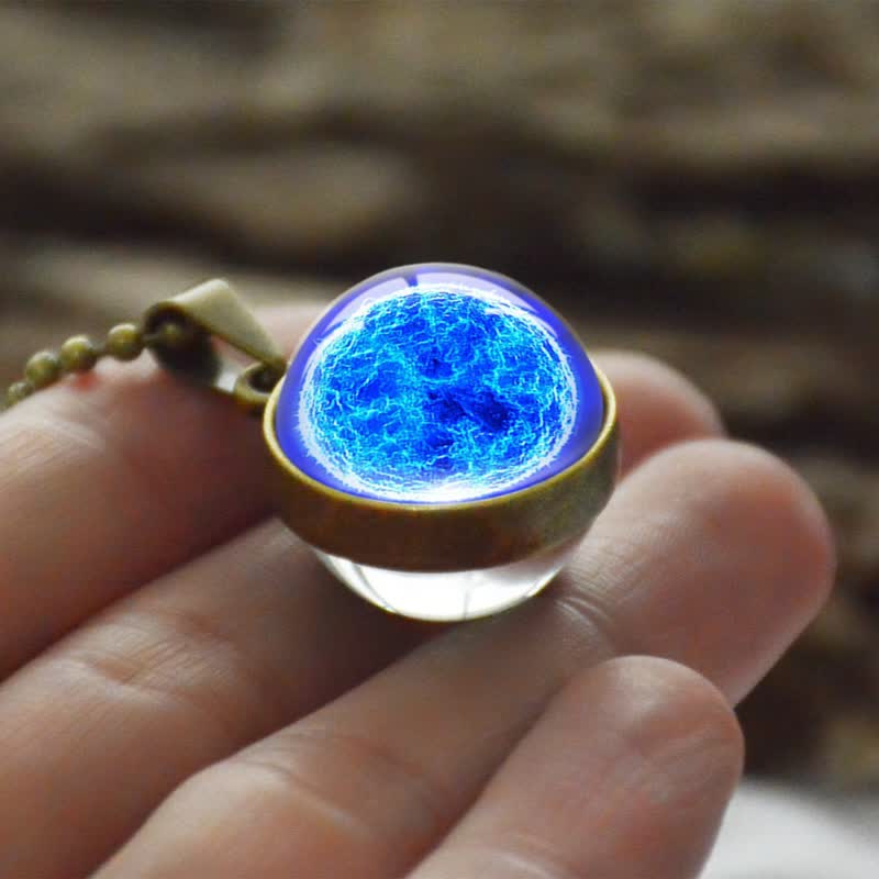 Collana con sfera in vetro di luna e colori Olivenorma