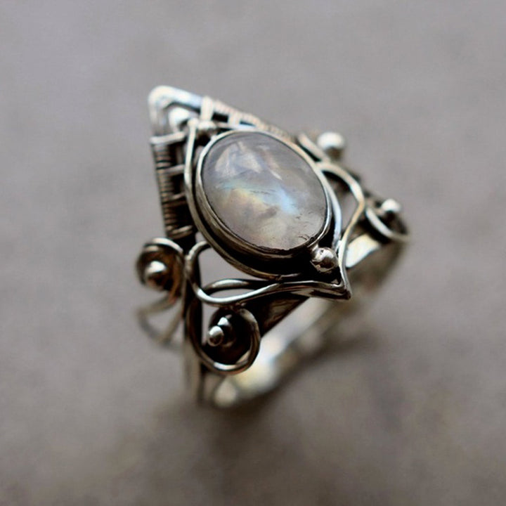 Anello vintage in pietra di luna Olivenorma 