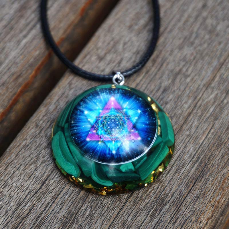 Collana Olivenorma Malachite Cubo Reki di Metatron