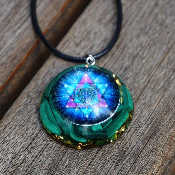 Collana Olivenorma Malachite Cubo Reki di Metatron