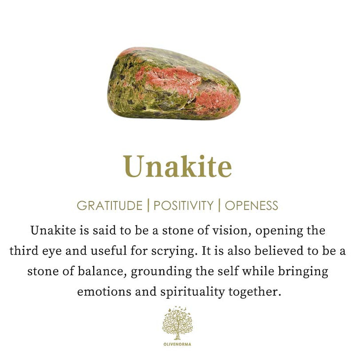Olivenorma Unakite Crescita Spirituale Cristallo Cuore