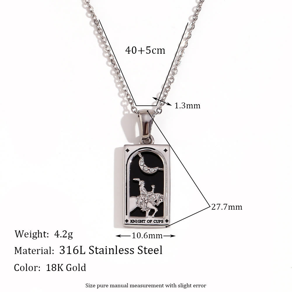 Collana con tarocchi in acciaio inossidabile placcato oro 18k Olivenorma 
