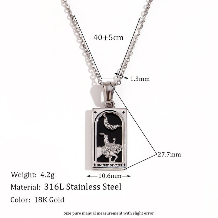 Collana con tarocchi in acciaio inossidabile placcato oro 18k Olivenorma 