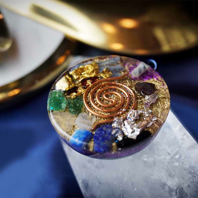 Collana in pietra grezza di cristallo naturale "Voce del delfino" Olivenorma 