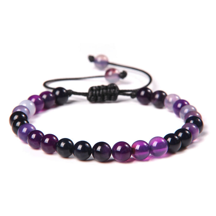 Bracciale intrecciato con perline di pietra naturale Olivenorma da 6 mm 