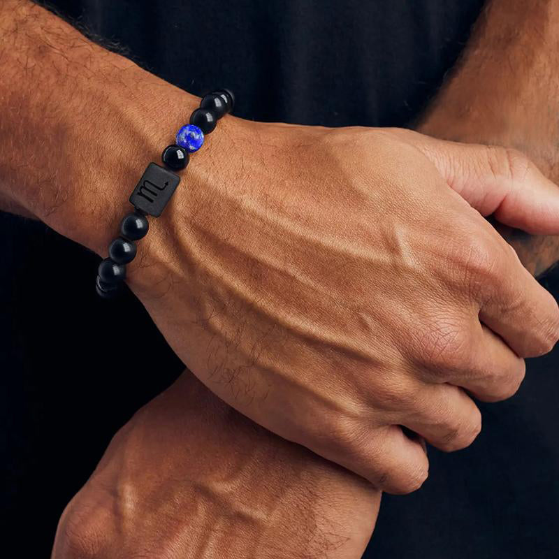 Bracciale portafortuna dello zodiaco in ossidiana Olivenorma